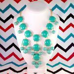 Teal Turquoise J-crew Inspired Bubble Statement..