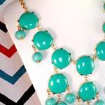 Teal Turquoise J-crew Inspired Bubble Statement..